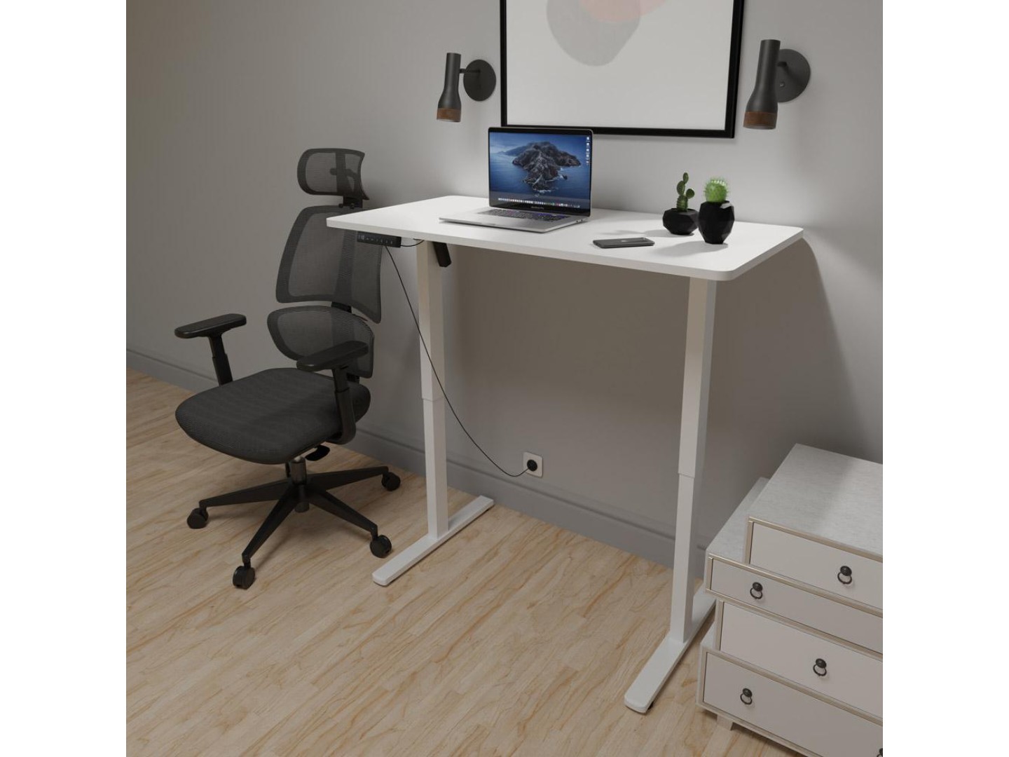 Стіл з електрорегулюванням висоти Mealux PowerDesk Lite White (EVO-201 Lite W/W) — фото 13